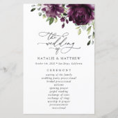 Purple Flowers, Plum Flowers, Wedding Program (Voorkant)