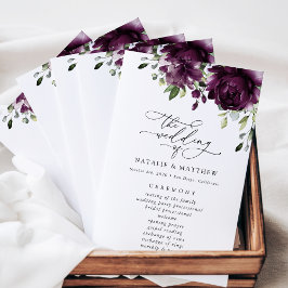 Purple Flowers, Plum Flowers, Wedding Program