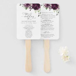 Purple Flowers, Plum Flowers, Wedding Program Handwaaier