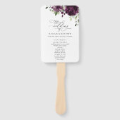 Purple Flowers, Plum Flowers, Wedding Program Handwaaier (Voorkant)