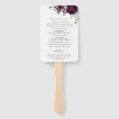 Purple Flowers, Plum Flowers, Wedding Program Handwaaier (Achterkant)