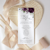 Purple Flowers, Plum Flowers, Wedding Program Programmakaart