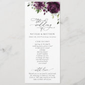 Purple Flowers, Plum Flowers, Wedding Program Programmakaart (Voorkant)