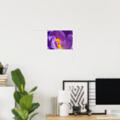 Purple Flowers print Blue Crocus Print Decor (Thuiskantoor)