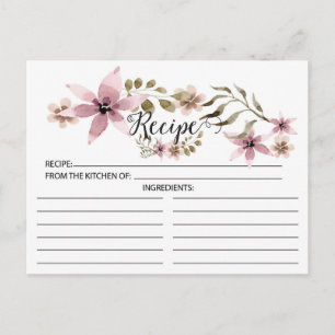 Purple Flowers Recipcard Briefkaart
