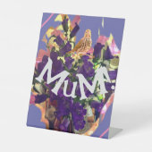 Purple Flowers Reclamebord Met Voetstuk (Voorkant)