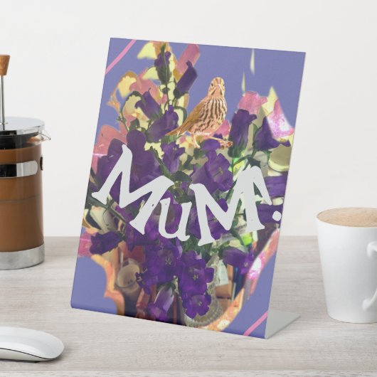 Purple Flowers Reclamebord Met Voetstuk (Insitu)