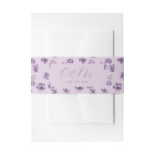 Purple Flowers Romantic Script Calligraphy Uitnodigingen Wikkel (Voorkant Voorbeeld)