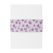 Purple Flowers Romantic Script Calligraphy Uitnodigingen Wikkel (Achterkant Voorbeeld)