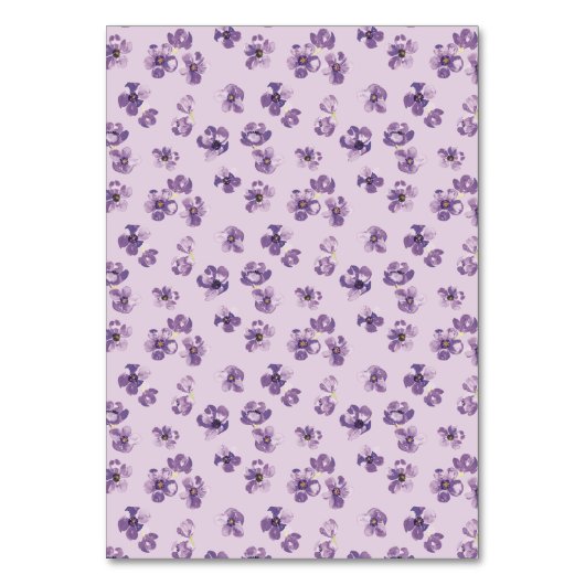 Purple Flowers Romantisch Script Opvouwbare naam K Kaart (Achterkant)