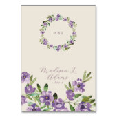 Purple Flowers Romantisch Script Opvouwbare naam K Kaart (Voorkant)