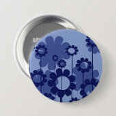 Purple Flowers Ronde Button 7,6 Cm (Voorkant /achterkant)