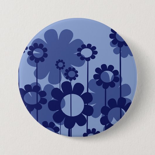 Purple Flowers Ronde Button 7,6 Cm (Voorkant)