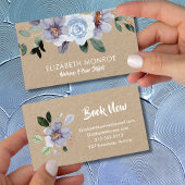 Purple Flowers Salon Hair Stylist Makeup Visitekaartje