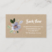 Purple Flowers Salon Hair Stylist Makeup Visitekaartje (Achterkant)