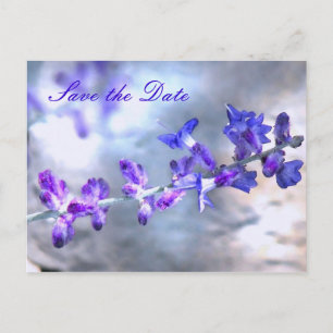 Purple Flowers Save the Date Aankondigingskaart