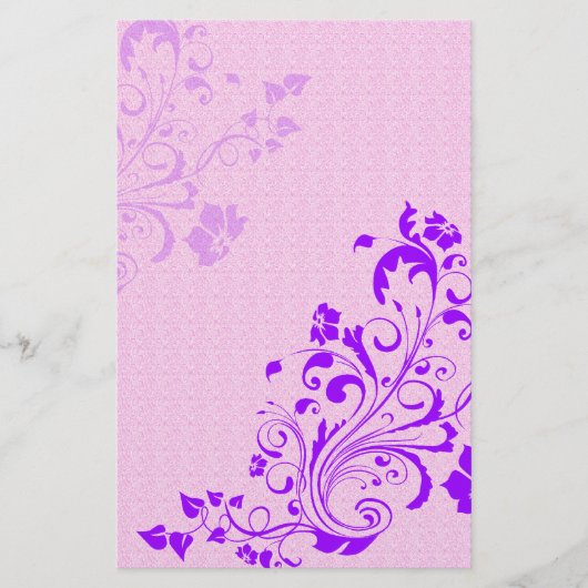 Purple Flowers Scrapbook Paper Briefpapier (Voorkant)