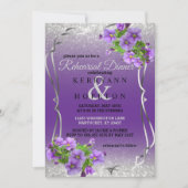 Purple Flowers & Silver Glitter - repetitiediner Kaart (Voorkant)