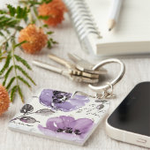 Purple Flowers Sleutelhanger (Voorkant Rechts)