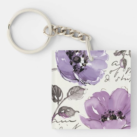 Purple Flowers Sleutelhanger (Voorkant)