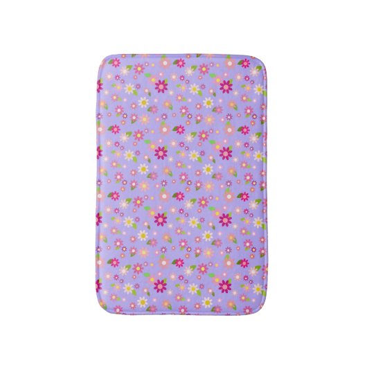 Purple Flowers Small Bath Mat (Voorkant Verticaal)