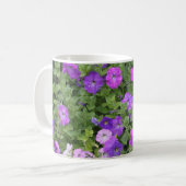 Purple Flowers Spring Garden Theme Petunia Floral Koffiemok (Voorkant links)