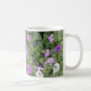 Purple Flowers Spring Garden Theme Petunia Floral Koffiemok