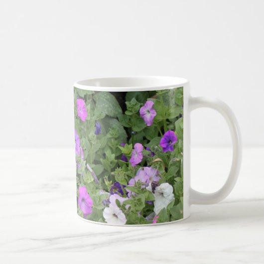Purple Flowers Spring Garden Theme Petunia Floral Koffiemok (Rechts)