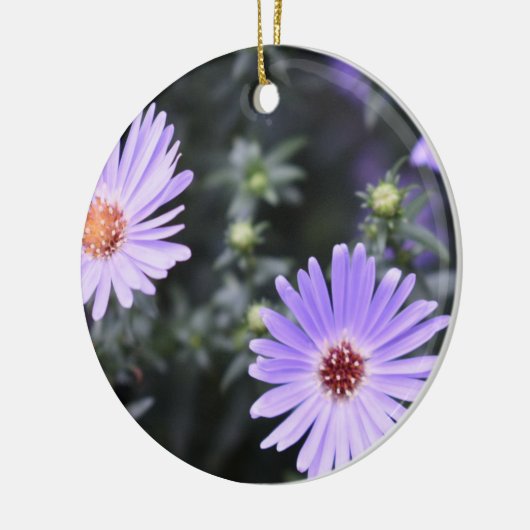 Purple Flowers Summer Natuur Fotografie Floral Keramisch Ornament (Links)