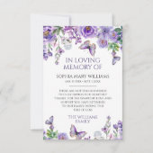 Purple Flowers Sympathy Memory Dank je wel kaart (Voorkant)