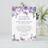 Purple Flowers Sympathy Memory Dank je wel kaart (Staand voorkant)