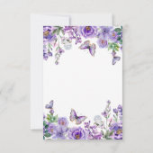 Purple Flowers Sympathy Memory Dank je wel kaart (Achterkant)