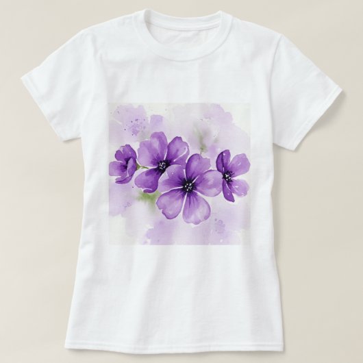 Purple flowers t-shirt (Design voorkant)