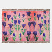 Purple Flowers Throw Blanket Deken (Voorkant)