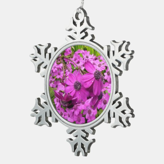 Purple Flowers uit San Francisco Tin Sneeuwvlok Ornament (Rechts)
