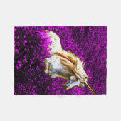 Purple Flowers Unicorn Fleece Blanket Deken (Voorkant (Horizontaal))
