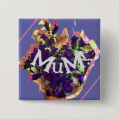 Purple Flowers Vierkante Button 5,1 Cm (Voorkant)