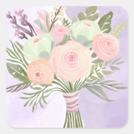 Purple Flowers Vierkante Sticker