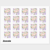 Purple Flowers Vierkante Sticker (Vel)
