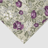 Purple Flowers Violet Background Leafy Floral Tissuepapier (Detail)