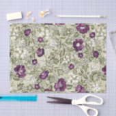 Purple Flowers Violet Background Leafy Floral Tissuepapier (Craft)