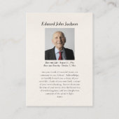 Purple Flowers Virgin Mary Funeral Prayer Kaart Plaatskaartje (Achterkant)