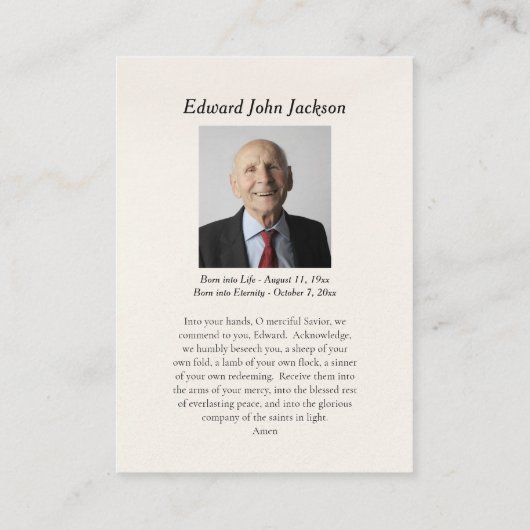 Purple Flowers Virgin Mary Funeral Prayer Kaart Plaatskaartje (Achterkant)