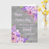 Purple Flowers Vriend Happy Moederdag Kaart (Gele Bloem)