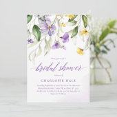 Purple Flowers Vrijgezellenfeest Kaart (Staand voorkant)