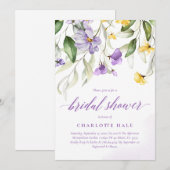 Purple Flowers Vrijgezellenfeest Kaart (Voorkant / Achterkant)