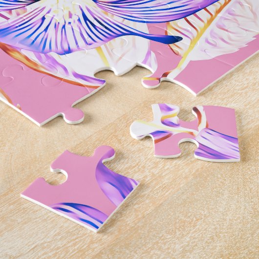 Purple Flowers: Waterverf bloemenelegantie. Legpuzzel (Zijkant)