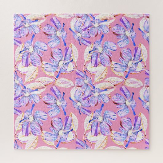 Purple Flowers: Waterverf bloemenelegantie. Legpuzzel (Verticaal)