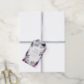 Purple Flowers Waterverf Cadeaulabel (Met Touw)