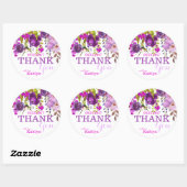 Purple Flowers Waterverf Floral Dank u Ronde Sticker (Vel)